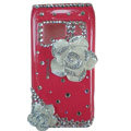 Bling Flowers Crystals Hard Cases Covers For Nokia N8 - Pink