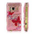 Bling butterfly Crystals Hard Cases Covers For Nokia N8 - Pink