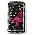 Bling Butterfly Crystals Hard Cases Covers For Sony Ericsson X10i - Black