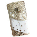 Bling Saturn Crystals Hard Cases Covers For Sony Ericsson X10i - White