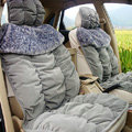 Car Seat Covers Cushion Winter Plush pads Leopard grain suede Eiderdown fabric - Gray