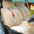 Winter Fleece Tiger Print grain Auto Seat Cushion Warm Plush Car Seat Covers - Beige
