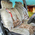 Winter Fleece Tiger Print grain Auto Seat Cushion Warm Plush Car Seat Covers - Green