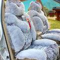 Winter Fleece Tiger Print grain Car Seat Cushion Warm Plush Auto Seat Covers - Gray