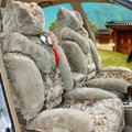 Winter Fleece Tiger Print grain Car Seat Cushion Warm Plush Auto Seat Covers - Green