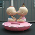 Cute Solar doll Shake head doll KISS BABY doll Car decoration pink bottom
