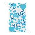 Love bling crystal cases covers for your mobile phone model - Blue
