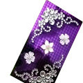 Bling Flower 3D crystal cases skin for your mobile phone model - Purple