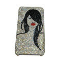 Bling covers Beauty diamond crystal cases for iPhone 4G - Black