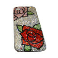 Bling covers Flower diamond crystal cases for iPhone 3G - White