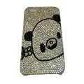 Bling covers Panda diamond crystal cases for iPhone 4G - White