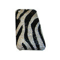 Bling covers Zebra diamond crystal cases for iPhone 3G - White