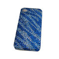Bling covers Zebra diamond crystal cases for iPhone 4G - Blue