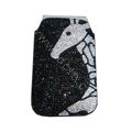 Luxury Bling Holster covers Zebra diamond crystal cases for iPhone 4G - Black