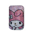 Luxury Bling Holster covers Cartoon Girl diamond crystal cases for iPhone 4G - Pink