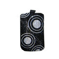 Luxury Bling Holster covers Circle diamond crystal cases for iPhone 4G - Black