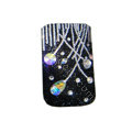 Luxury Bling Holster covers Grass diamond crystal cases for iPhone 4G - Black
