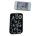 Luxury Bling Holster covers Letter diamond crystal cases for iPhone 4G - Black