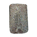 Luxury Bling Holster covers Metal Eiffel Tower diamond crystal cases for iPhone 4G - White
