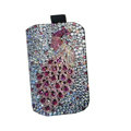 Luxury Bling Holster covers Metal Peacock diamond crystal cases for iPhone 4G - Rose