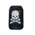Luxury Bling Holster covers Skull diamond crystal cases for iPhone 4G - Black