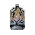 Luxury Bling Holster covers Tiger diamond crystal cases for iPhone 4G - Brown