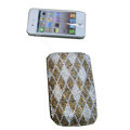 Luxury Bling Holster covers diamond-shaped diamond crystal cases for iPhone 4G - Brown