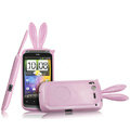 Imak Rabbit covers Bunny cases for HTC Desire S G12 S510e - Pink (High transparent screen protector+Sucker)