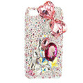 Bling Bowknot S-warovski crystals diamond cases covers for iPhone 4G - Pink
