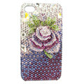 Bling S-warovski Flower diamond crystal cases covers for iPhone 4G - Rose