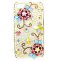 Bling S-warovski Flowers crystals diamond cases covers for iPhone 4G - Red