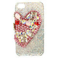 Bling S-warovski Heart covers diamond crystal cases for iPhone 4G - Red
