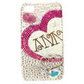 Bling S-warovski lovers Heart covers crystal diamond cases for iPhone 4G - Rose