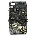 Bling Skulls S-warovski diamond crystals cases covers for iPhone 4G - Black