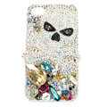 Bling Skulls S-warovski diamond crystals cases covers for iPhone 4G - White