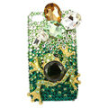 Bling Frog S-warovski crystal diamond cases covers for iPhone 4G - Green