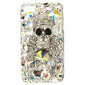 Bling Skull S-warovski crystals diamonds cases covers for iPhone 4G - White