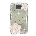 Bling Camellia S-warovski crystals diamond cases transparency covers for Samsung i9100 Galasy S II S2 - Pink