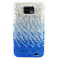 Bling S-warovski crystals diamond cases covers for Samsung i9100 Galasy S II S2 - Gradient Blue