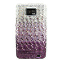 Bling S-warovski crystals diamond cases covers for Samsung i9100 Galasy S II S2 - Gradient Purple