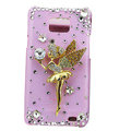 Angel girl bling S-warovski crystals cases covers for Samsung i9100 Galasy S II S2 - Pink