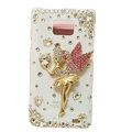 Angel girl bling S-warovski crystals cases covers for Samsung i9100 Galasy S II S2 - White