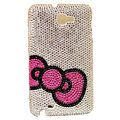 Bling Bow S-warovski crystals diamond cases covers for Samsung Galaxy Note I9220 - Pink