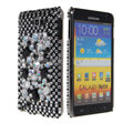 Bling big crystals diamond cases covers for Samsung Galaxy Note I9220 - Black
