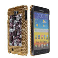 Bling big crystals diamond cases covers for Samsung Galaxy Note I9220 - Coffee
