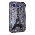 Bling Eiffel Tower crystals diamond cases covers for HTC Incredible S S710e G11 - White