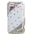 Bling crystals diamond hard cases covers for HTC Incredible S S710e G11 - White