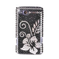Bling flower crystals diamond cases covers for HTC Salsa G15 C510e - Black