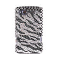 Bling zebra crystals diamond cases covers for HTC Salsa G15 C510e - Black