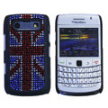 Bling British flag crystals cases diamond covers for Blackberry 9700 - Red